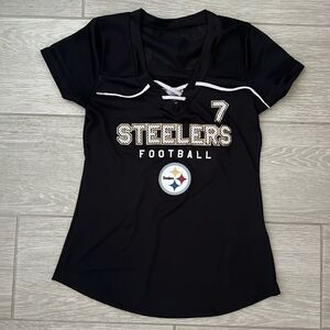 NFL Pittsburgh Steelers Women’s Draft Me Lace up shirt size S 7 Roethlisberger